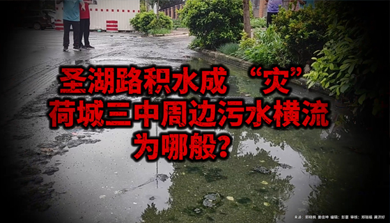 圣湖路積水成“災(zāi)”，荷城三中周邊污水橫流為哪般？